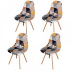 Housse de chaise extensible, lot de 4 pi�ces, universelle, sans accoudoirs, pour salle � manger, salon, ...