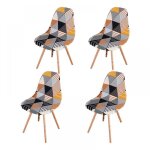 Housse de chaise extensible, lot de 4 pices, universelle, sans accoudoirs, pour salle  manger, salon, ...