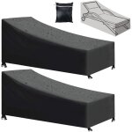 [jamais utilis�] housse de chaise longue de jardin 2 pi�ces, imperm�able, coupe - vent, r�sistante aux ...