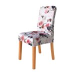 Housse de chaise � motif de fleurs roses