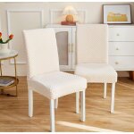 Housse de chaise  rayures jacquard cru [10 - z2 - ec]