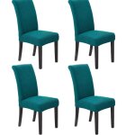 Housses de chaises de salle � manger, lot de 4, protection , bleues, en tissu jacquard, id�ales pour ...