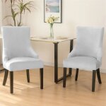 Housse de chaise toscana velours velours gris clair �pais