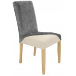 Housse de chaise en velours �lastique gris [21wa]