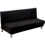 Housse clic clac housse canape lit extensible anti - taches housse bz housse de canap sans bras noir ...