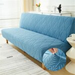 Housse de clic clac �lastique canap� 2 / 3 places feuille jacquard housse de canap� sans accoudoir couverture ...