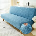 Housse de clic clac �lastique canap� 2 / 3 places feuille jacquard housse de canap� sans accoudoir couverture ...