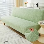 Housse de clic clac lastique canap 2 / 3 places feuille jacquard housse de canap sans accoudoir couverture ...