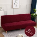 Housse clic clac jacquard extensible imperm�able, douce et lavable, pour futon (bordeaux, 160 - 190 cm) ...