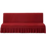 Housse clic clac avec jupe couleur unie sans accoudoirs 1 - 3 places, rouge, 190 - 220 cm
