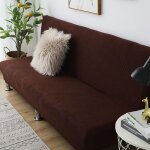 Housse clic clac sans bras couleur unie, convertible lit 3 places, marron fonc�, 150 - 190 cm