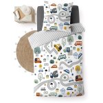 Housse de couette + 1 taie 140 x 200 cm vehicule enfant