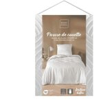 Housse de couette - 140 x 200 cm + taie - uni tuft�e blanc - blanc