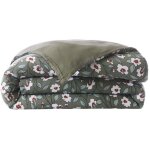 Housse de couette 140x200cm gaze de coton imprim� floral coloris vert - floriane