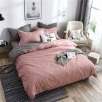 Housse de couette 2 personnes - ensemble de literie en microfibre avec motif de plaine et plaid, 2 taies ...