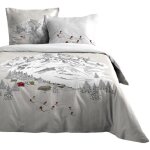 Lovely casa - housse couette + 2 taies percale de coton 220 x 240 cm station de ski Lovely casa - housse couette + 2 taies percale de coton 220 x 240 cm station de ski