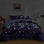 Housse de couette 200x200 cm phosphorescente avec taie d'oreiller 50x75cm - ahlsen Housse de couette 200x200 cm phosphorescente avec taie d'oreiller 50x75cm - ahlsen