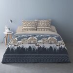 Housse de couette 240x220 + 2 taies flanelle 100% coton