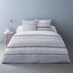 Housse de couette 240x220 olga + 2 taies 100% coton