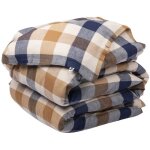 Housse de couette 240x220cm en flanelle de coton � carreaux beige - bastien