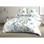 Le linge de jules - housse de couette 240x260 + 2 taies - microfibre - bloom