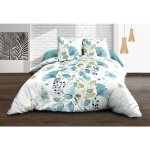 Le linge de jules - housse de couette 240x260 + 2 taies - pur coton 57 fils - bloom