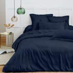 Housse de couette 260 x 240 cm  prmium  pour lit 2 places king size - prmium bleu nuit