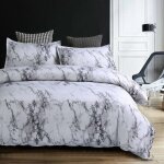 Housse de couette, 3 pièces ensemble de parure couettes imprimée marbre géométrique moderne (1 housse ... Housse de couette, 3 pièces ensemble de parure couettes imprimée marbre géométrique moderne (1 housse ...