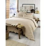 Housse de couette  candice  toutes dimensions flanelle de coton - candice sable - housse de couette 260 ...