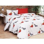 Housse de couette pour chien rouge en coton pur extra double face single 1 place