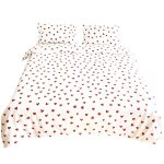 Housse de couette coeur 200x230 rouge avec 2 taies d'oreiller 48x74 cm - parure housse de couette microfibre ...