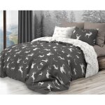 Housse de couette contemporaine de style rustique avec cerf blanc sur fond gris lit double 255x200 cm ...