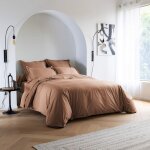 Housse de couette coton percale marron 240x220 - someo - morphee