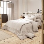 Housse de couette double gaze de coton pampa 260x240 cm