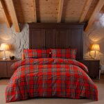 Tex family ? housse de couette �cossaise rouge 250x200 cm ? 100 % pur coton ? lavable � 40�c ? style ...