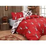 Housse de couette king cervo red en pur cotton extra double face lit double 2 places