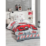 Housse de couette, housse de couette, linge de lit set blanc rouge noir gris