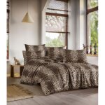 Housse de couette, housse de couette, linge de lit set brun beige