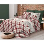 Housse de couette à motifs écossais red deer en coton double face lit double 255x200 cm avec 2 taies ... Housse de couette à motifs écossais red deer en coton double face lit double 255x200 cm avec 2 taies ...