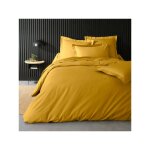 Promo linge - housse de couette percale unie ? parure de lit luxe et confort - 240x220cm - curry / jaune ...