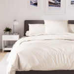 Housse de couette en polycoton 280x240 cm percale lin, par soleil d'ocre