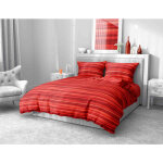 Housse de couette red stripe en microfibre douce main de p�che lavable � la machine fabriqu� en italie ...