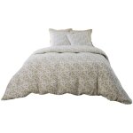 Housse de couette + taies gaze de coton 220 x 240 cm lucile