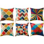 Housse coussin 45x45 cm canape salon de jardin extrieur dcoration scandinave 6 pices coton lin lot ...