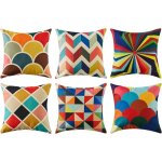 Housse coussin 45x45 cm canape salon de jardin extrieur dcoration scandinave 6 pices coton lin lot ...