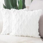 Housses de coussin - - 45x45 cm - doux en peluche - velours - blanc