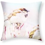 Housses de coussin - avizar - lot de 2 - 40x40 cm - motif oiseau - multicolore