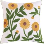 Housses de coussin d�coratives brod�es 45x 45cm feuilles jaunes en coton deco pour chambres canap� salon ...