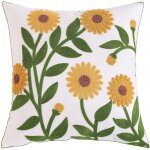 Housses de coussin d�coratives brod�es 45x 45cm feuilles jaunes en coton deco pour chambres canap� salon ...