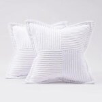 Housses de coussin dcoratives pour canap - lit, salon, 60 x 60 cm, lot de 2, taies d'oreiller blanches ...